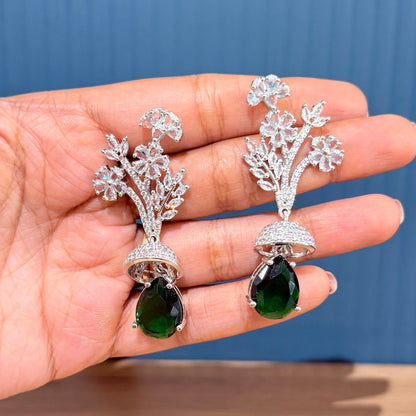 AD Emerald Bloom Earring - Green
