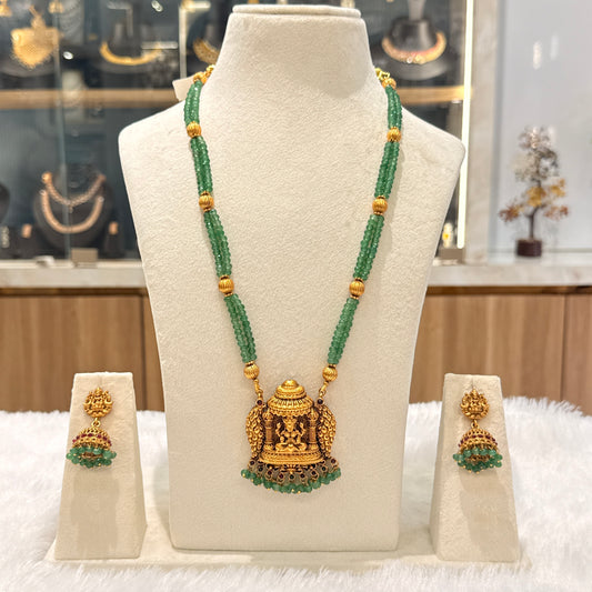Ambika Green Onyx Lakshmi Necklace