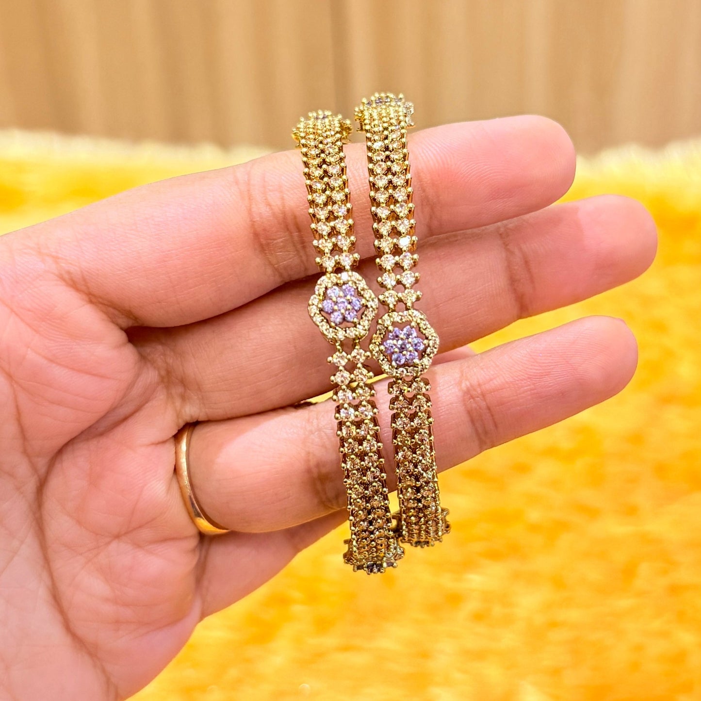 Eshani Victorian Bangle with Purple Diamond