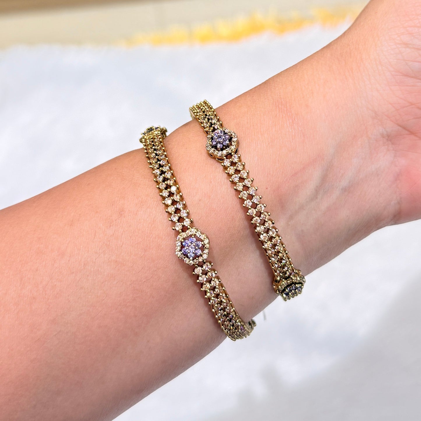 Eshani Victorian Bangle with Purple Diamond