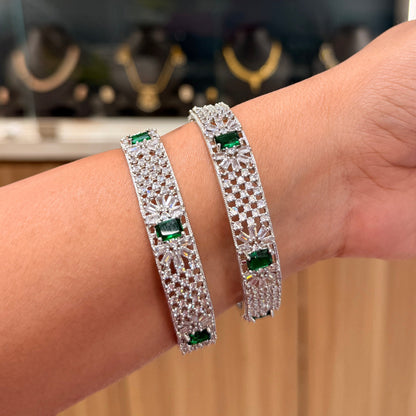 Emerald Spark AD Bangle with Green Stone
