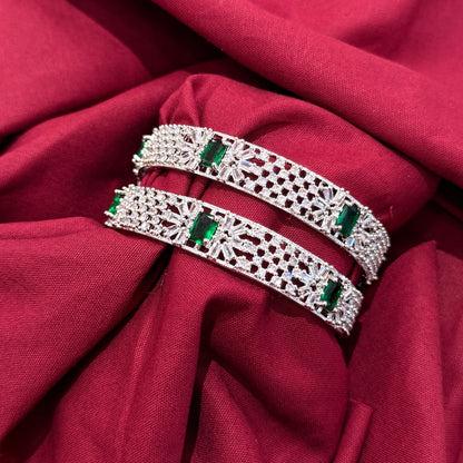 Emerald Spark AD Bangle with Green Stone