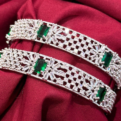 Emerald Spark AD Bangle with Green Stone