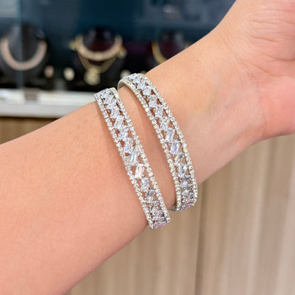 Rihana AD Bangle with Rectangle Stone