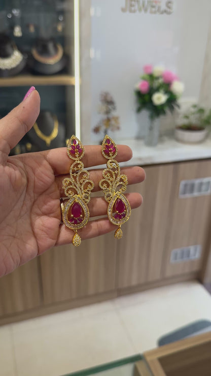 AD Red Royal Bloom earring